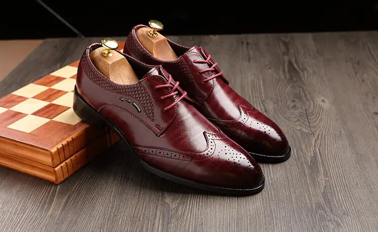 Мужские классические туфли черные красные из натуральной кожи деловые оксфорды