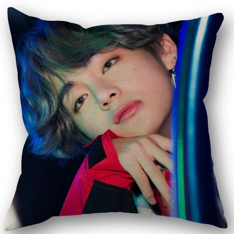 Customs-Kim-Taehyung-Pillowcase Wedding Decorative Cotton Linen Pillow Case For Home Pillow Cover 45X45(One Sides) images - 6