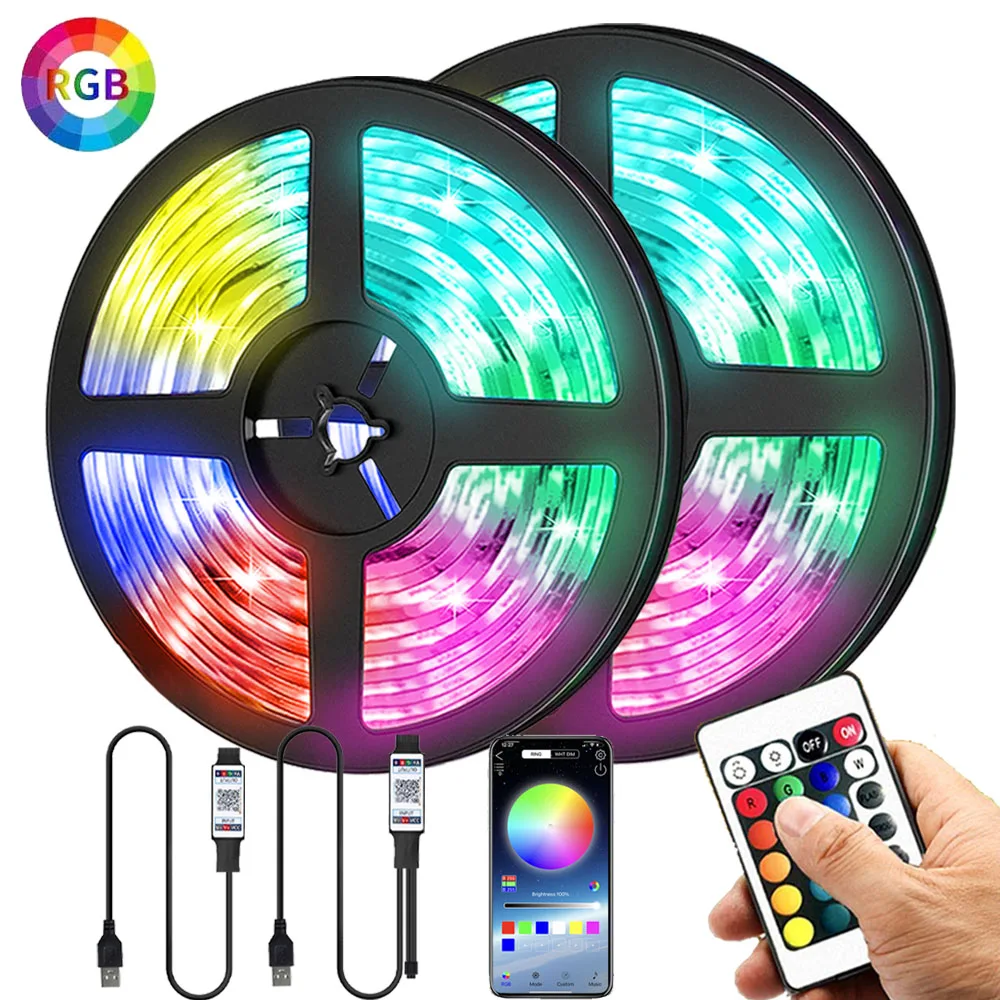 

Bluetooth Control RGB 5050 2835 LED Lights Strip USB DC 5V Flexible Lamp Tape Diode Festival Fita Bedroom Tira Luces TV Desk Luz