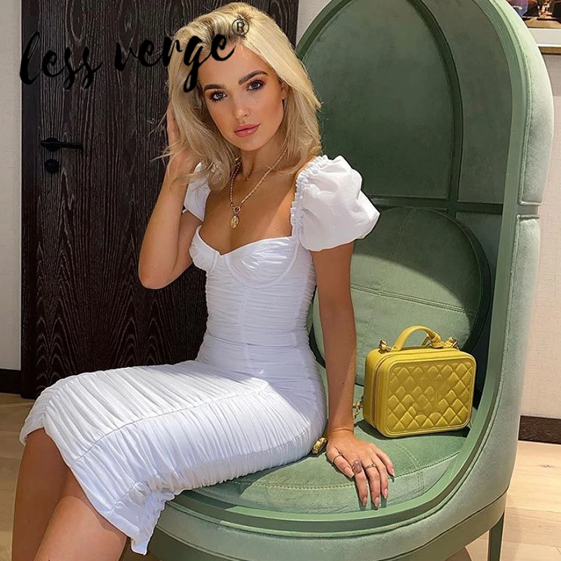 Женское платье Lessverge облегающее сексуальное однотонное летнее вечернее с