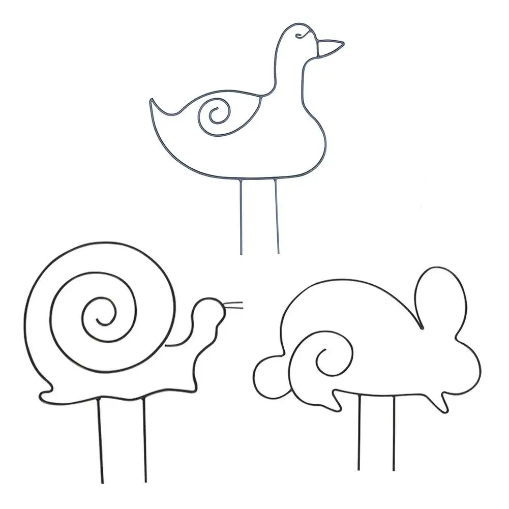 

Snail Rabbit Duck Shape Iron Garden Trellis Tough Vine Plant Support Black Metal Garden Trellis For Climbing Plants Accessories