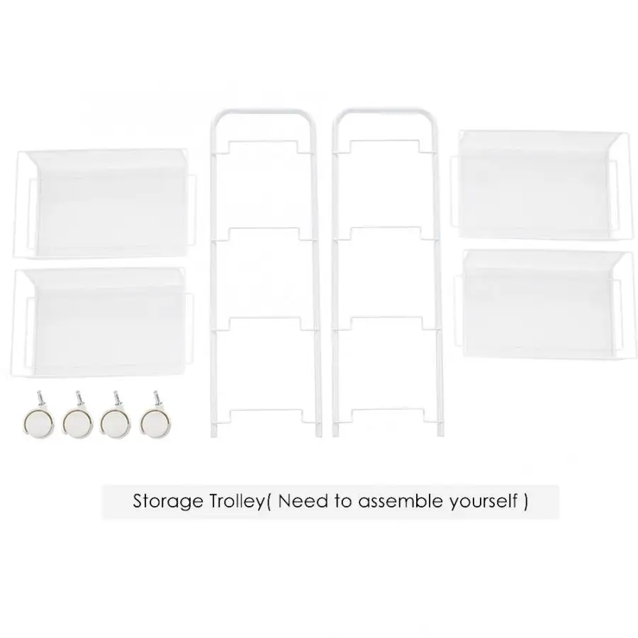 Съемный 4 яруса металлический стеллаж для хранения колесиков тележка