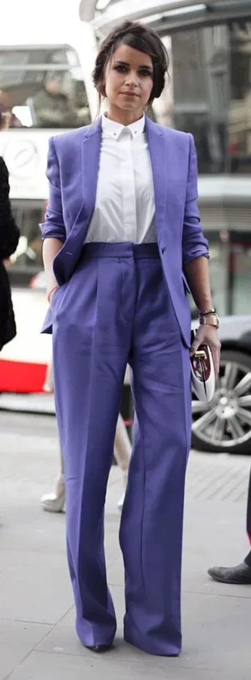 Королевский синий однобортный офисные женские туфли костюм для работы Slim Fit