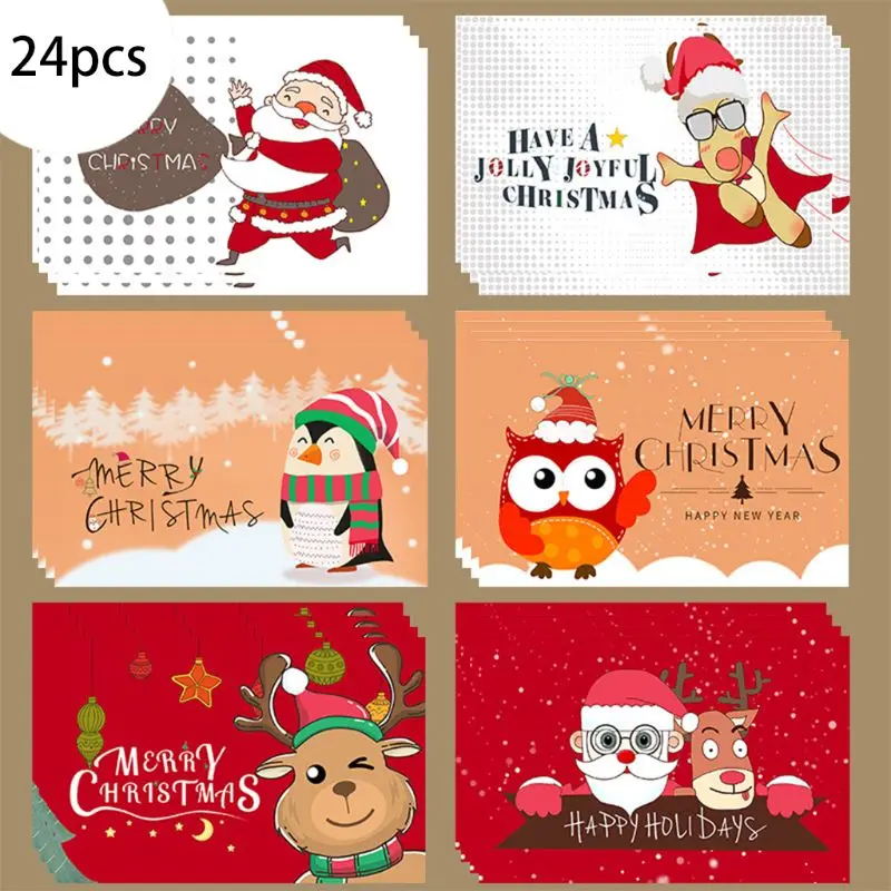 

Christmas Greeting Cards Delicate Christmas Themed Blessing Card DIY Xmas Paper