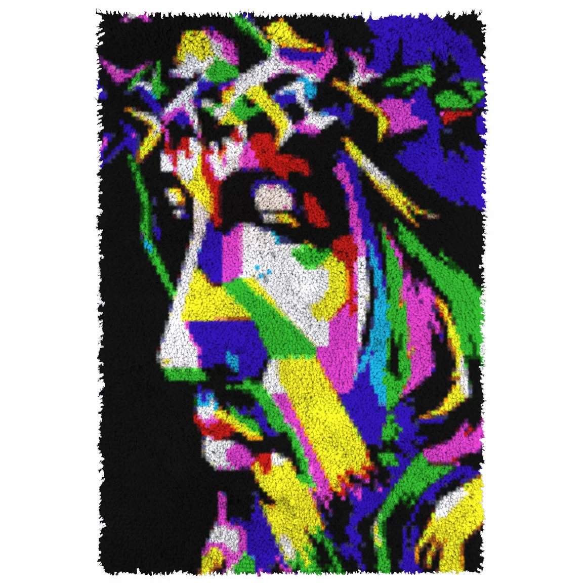 

Latch Hook Rug Kits Jesus Unfinished Crocheting Tapestry 3D Yarn Needlework Cushion Sets for Embroidery