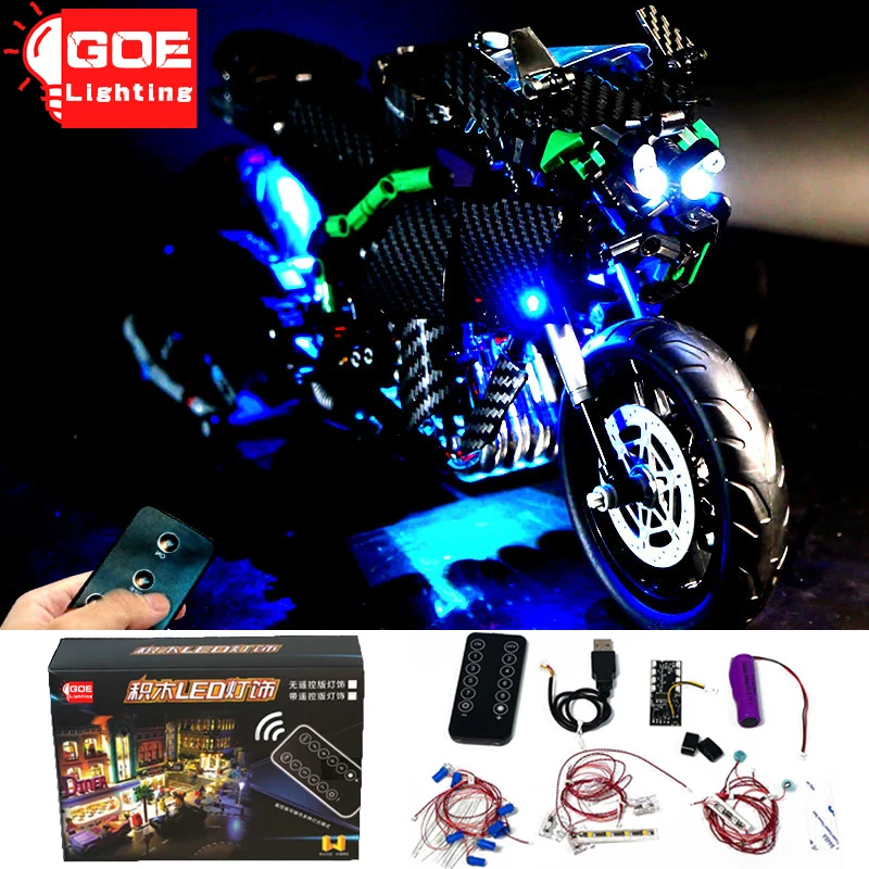 

GOELIGHTING Brand Kawasaki H2R Motorcycle Bricks LED RC Light Up Kit For Lego 85001 For Autobike Lamp Set Toys(Only Light Group)