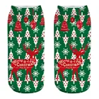 Зимние хлопковые прямые рождественские носки для мужчин и женщин, короткие носки с объемным рисунком оленя и снежинок, чулочно-носочные изделия # D