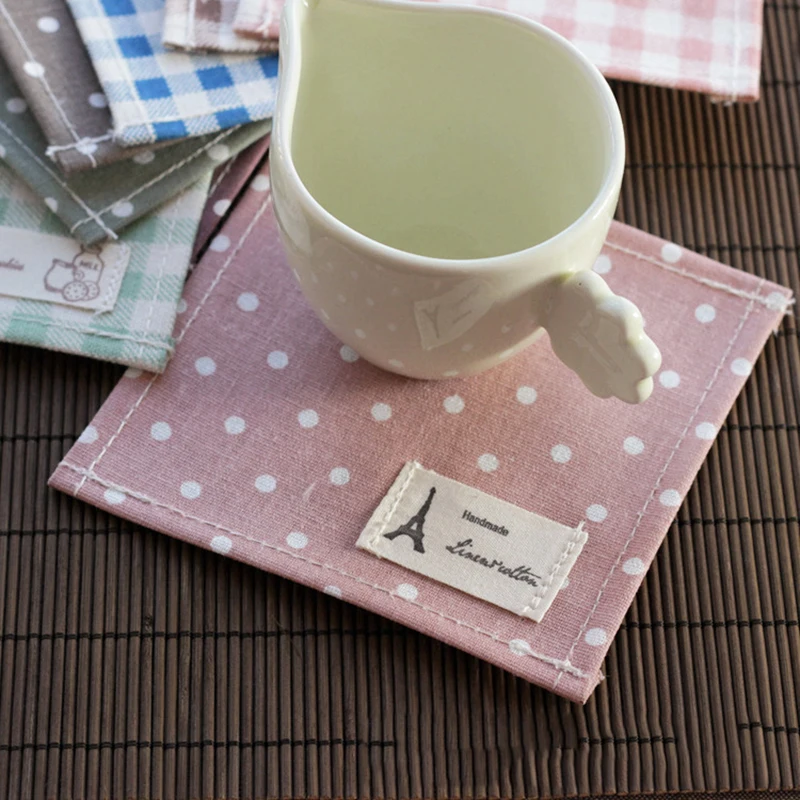 Мини-коврики для кухонных подстаканников с геометрическим принтом хлопковые и