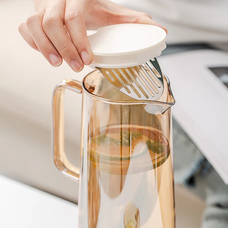 Кувшин для воды из янтарного стекла емкостью 1 8 л термостойкий стеклянный чайный