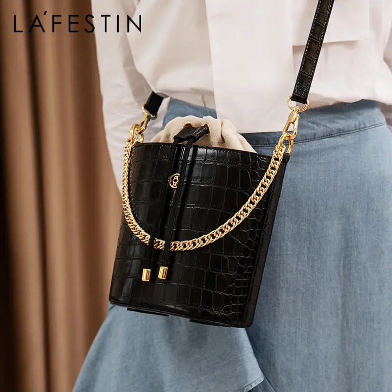 LA FESTIN 2020 Новая модная сумка через плечо с текстурой крокодила Высококачественная
