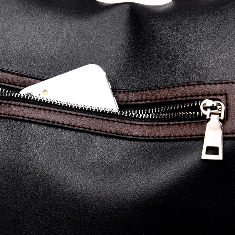 

2021 New Arrivals Women PU Leather Backpack Black andBrown Solid Color Soft Surface Design High Quality Retro Style Girl's Bag