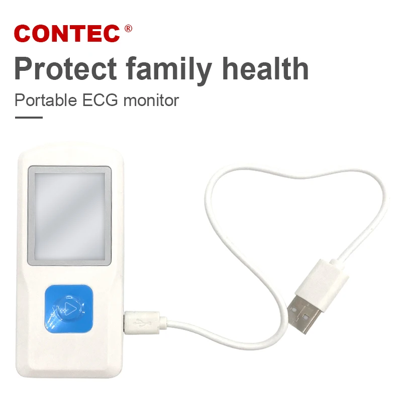 Genuine CONTEC Handheld Portable ECG EKG Machine Heart Beat Monitor LCD USB Bluetooth PM10 with Software App for Ios Android