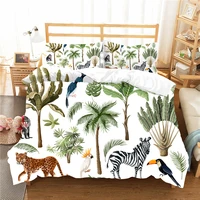 blankets and bedspreads duvet cover cartoon animal printed bedding linens with pillowcase king queen size home textiles