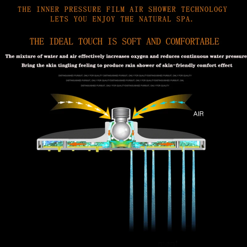 Ванная комната латунный душевой набор черный шар античный дождь насадка для