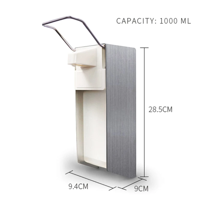 

500ml/1000ml Wall Mounted Elbow Soap Dispenser Manual Press Alcohol Mist Spray E5BE