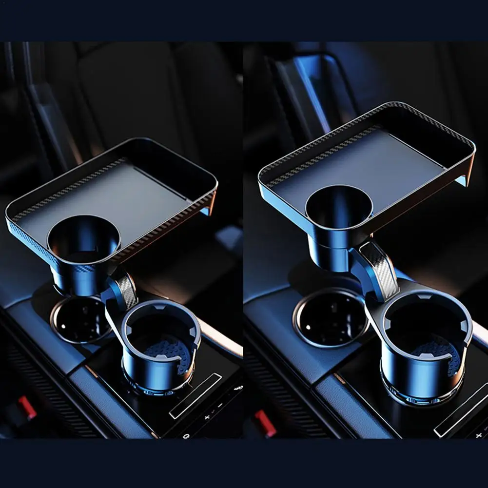 

Car Cup Holder Tray Multifunctional Expanded Meal Tray And Cup Slot 360 Degree Free Rotation Adjustable Cup Holder Meal Desk New