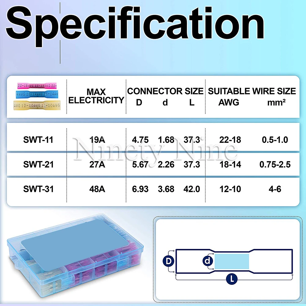 Термоусадочные стыковые соединители изолированные водонепроницаемые клеммы