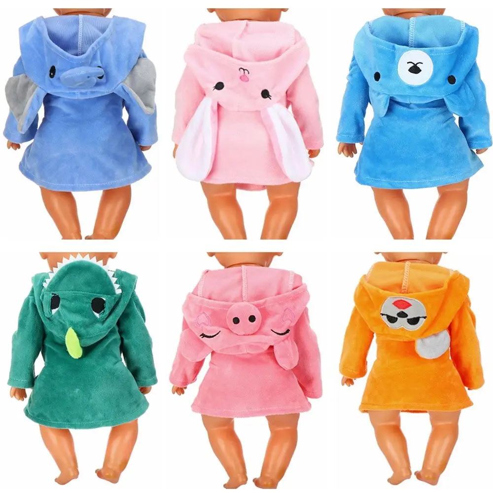 

New Bathrobe Animal Suit Fit 18inch 43cm Doll Clothes Born Baby Suit For Baby Birthday Festival Gift Lovely Animal Bathrobes