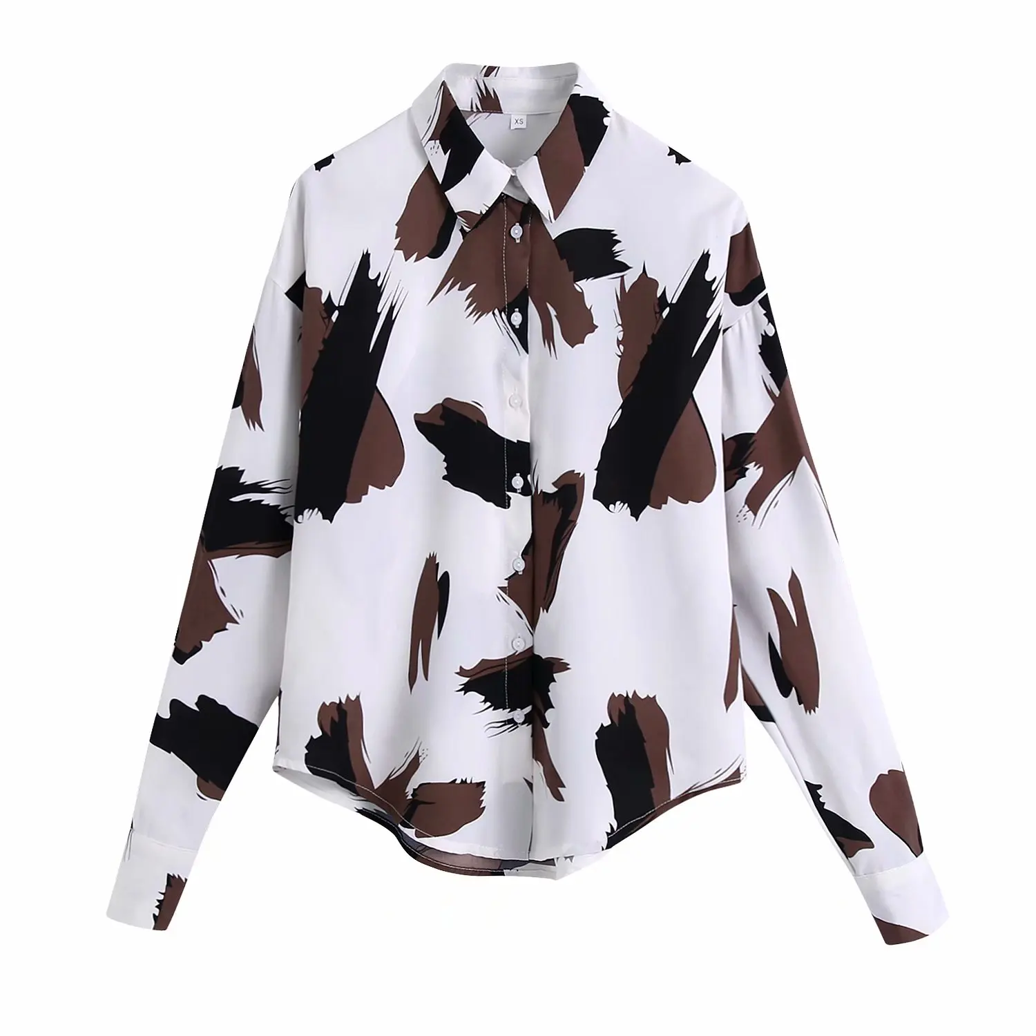 

Miguofan Floral Print Women's Blouses Autumn Single Breasted Long Sleeve Female Shirts 2021 Elegant Office Ladies Tops Spring