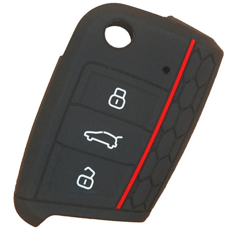 

3 Button Silicone Key Fob Cover Case For Golf 7 MK7 Key Case Cover Car Interior