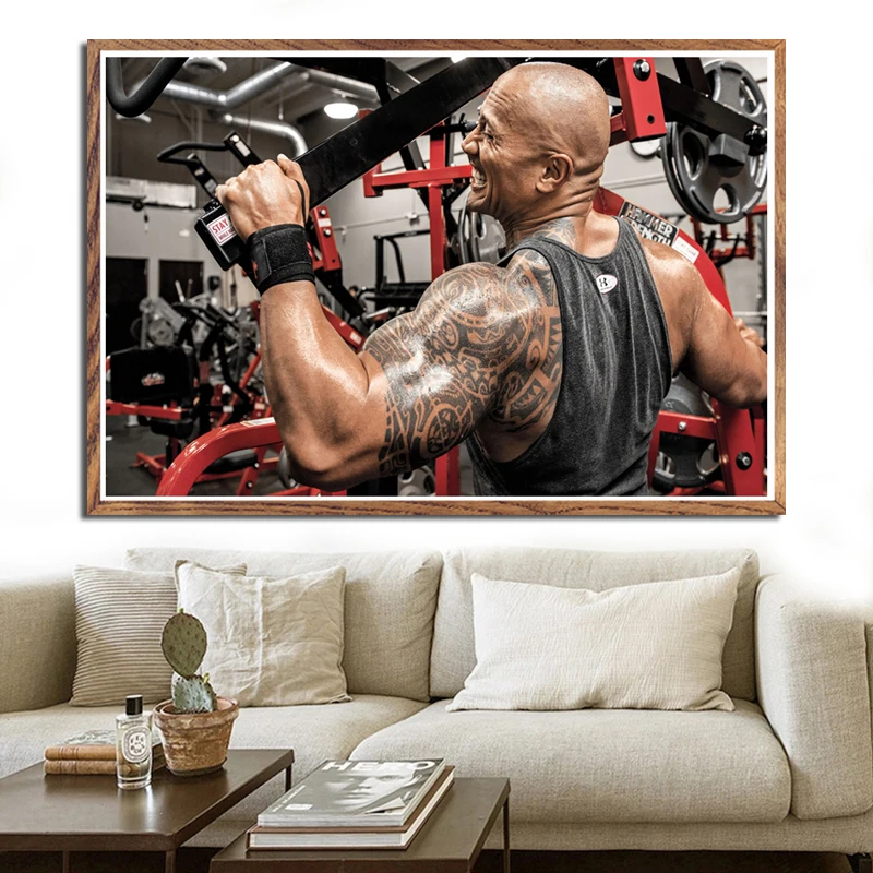 The Rock Dwayne Johnson Тренировка Фитнес Бодибилдинг мышечное искусство Рисование