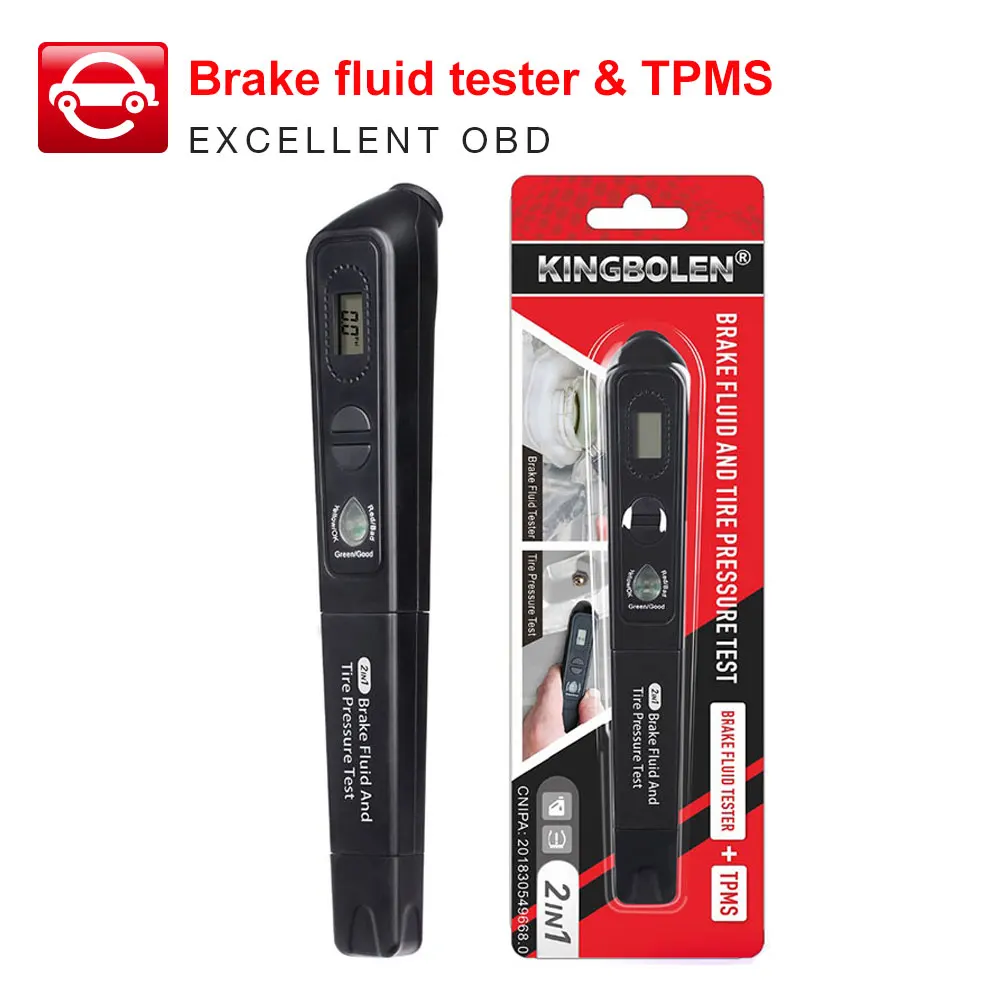 Тестер тормозной жидкости и давление в шинах 2в1 Тестер Цифровой TPMS OBD2 диагностические инструменты для автоматического проверки масла тормозной жидкости тестер