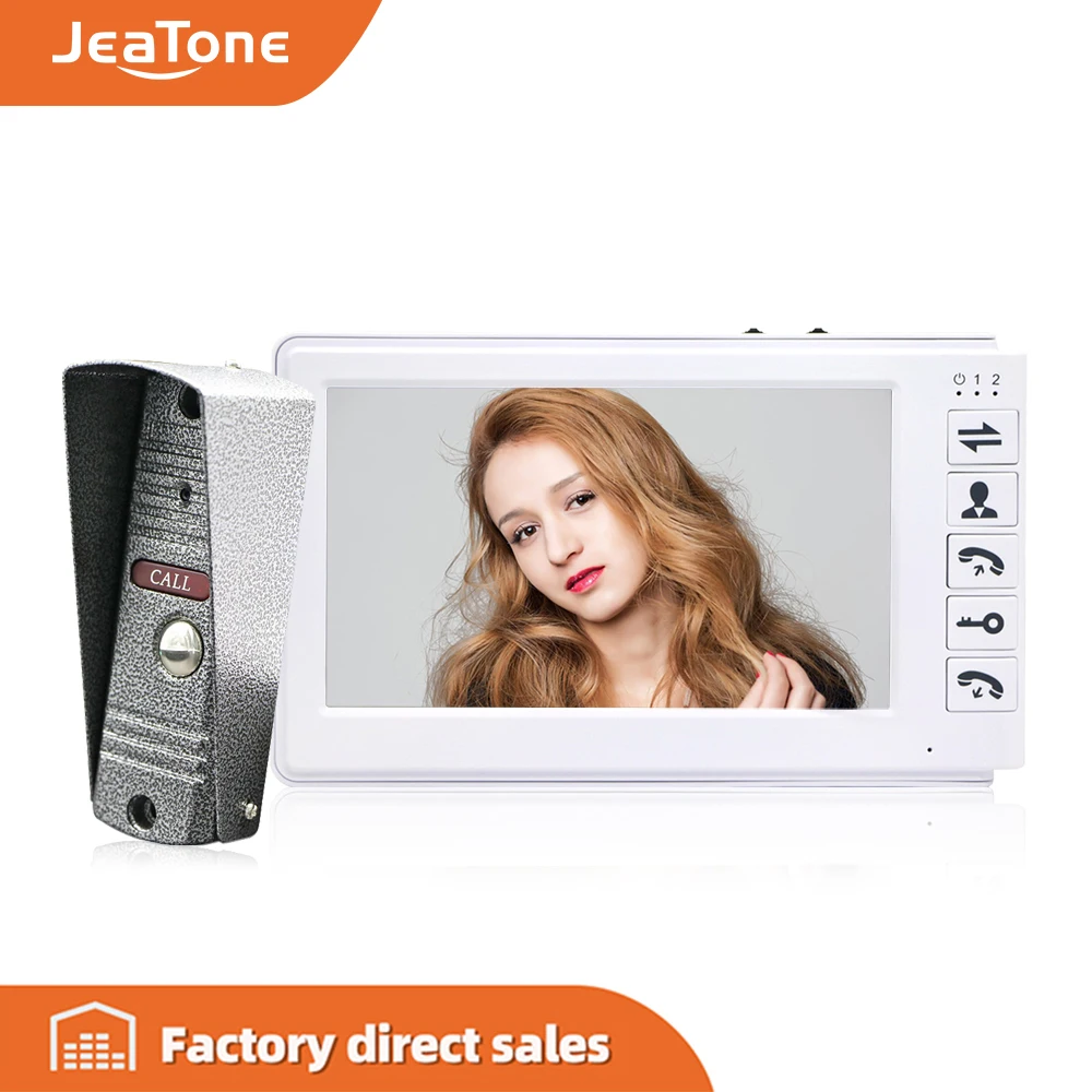 JeaTone 7 дюймов видеодомофон дверной звонок видеоглазок IP65 непромокаемое экранное