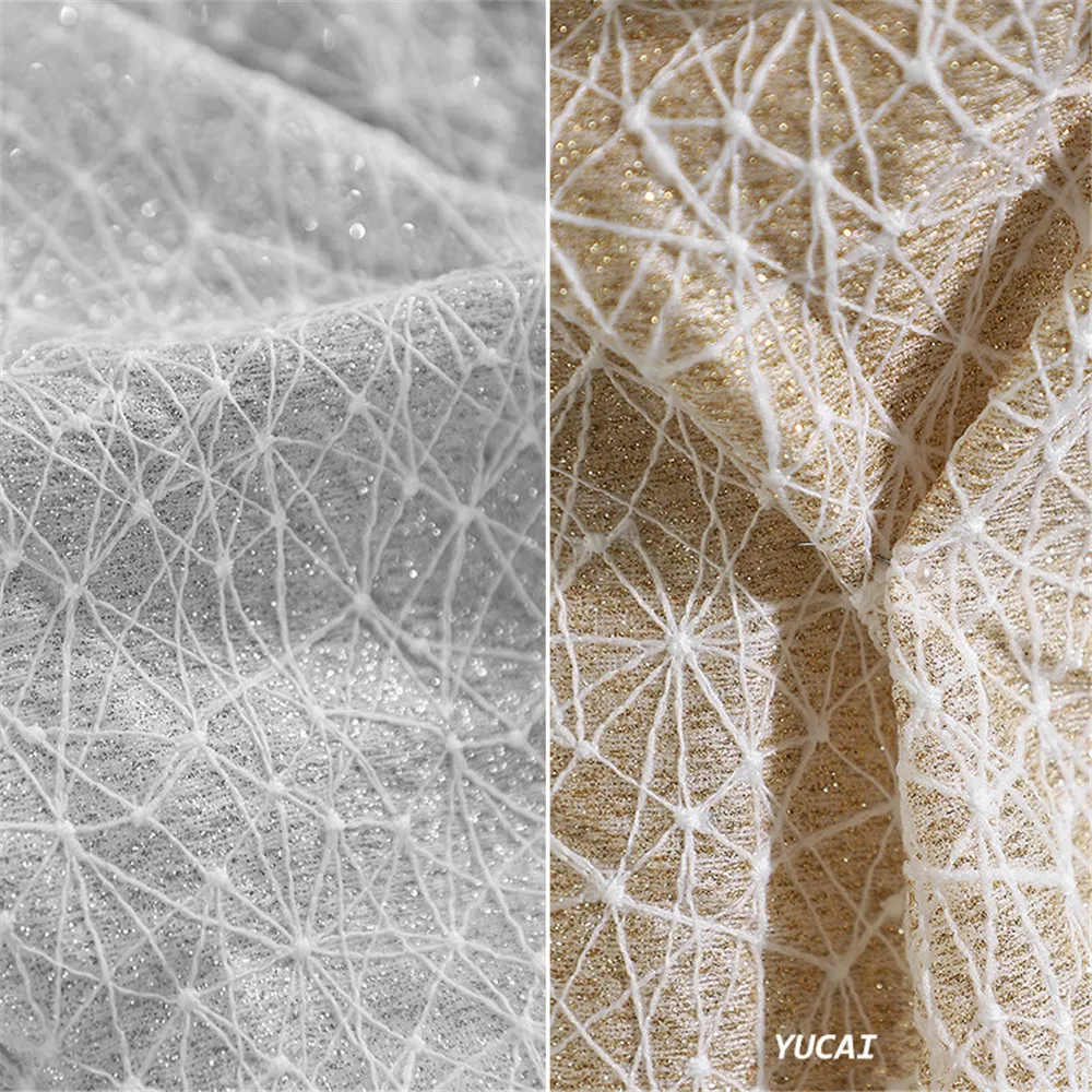 50*140 см Популярная золотистая Креативная одежда дизайнерская ткань осенне-зимняя