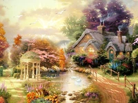 a3164 11ct14ct18ct25ct28ct oil scenery patterns counted cross stitch diy cross stitch kits embroidery needlework sets