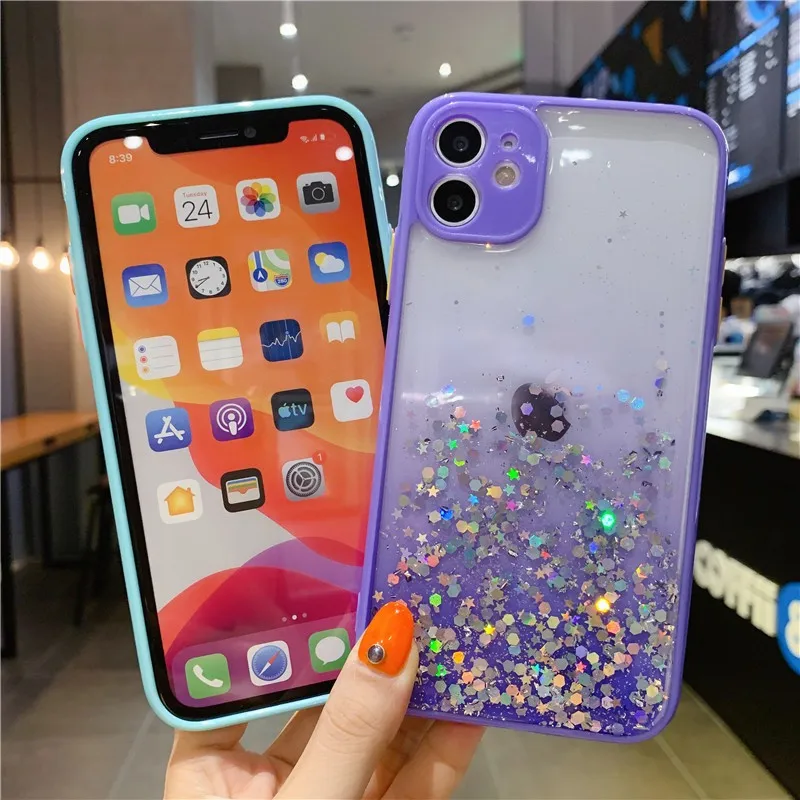 Гладкий блестящий чехол для телефона iPhone 11 iphone 13 12 Pro max 6 6s 7 plus 8 pro X XS Max XR из ТПУ |