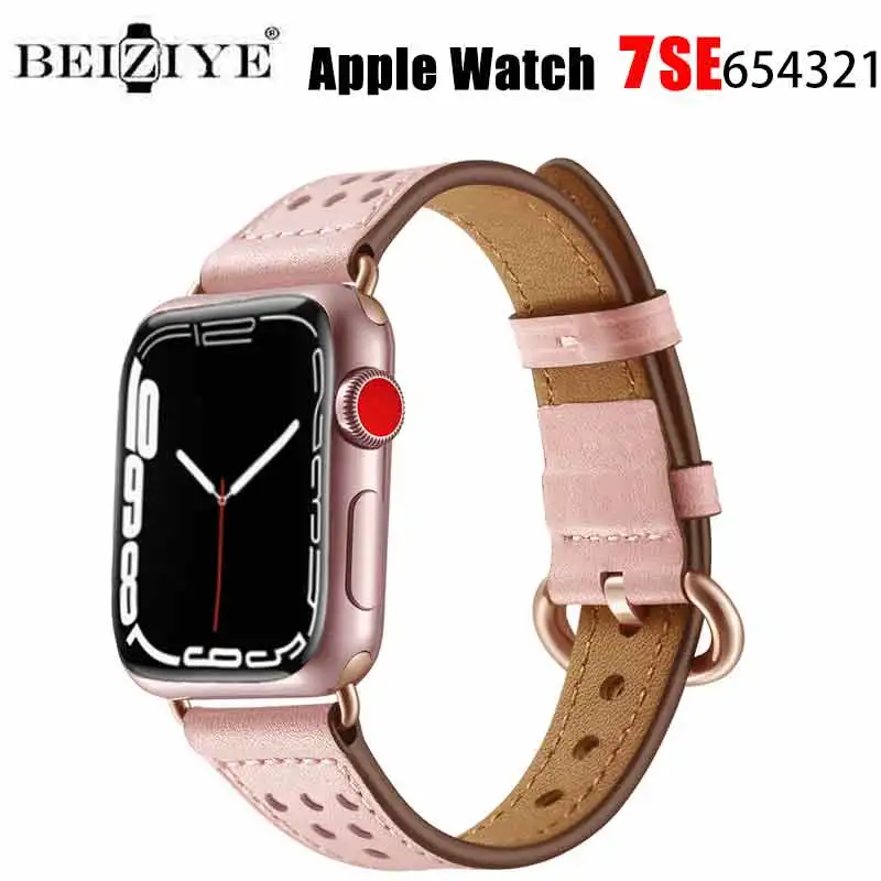 

Luxury Leather strap For Apple Watch band 41mm 45mm 42mm 38mm 44mm 40mm Sports Bracelet Strap for iWatch series SE 7 6 5 4 3 2 1