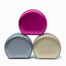 Hot Sale Half Round Velvet Jewelry Box For Ring Pendant Necklace Bracelet Set Brushed PU Leather Packaging Storage Case Gift