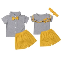 2pcs twins baby clothes summer fashion infant boy clothing cotton shorts with t shirt causal girls outfit set 3 month 6t costume