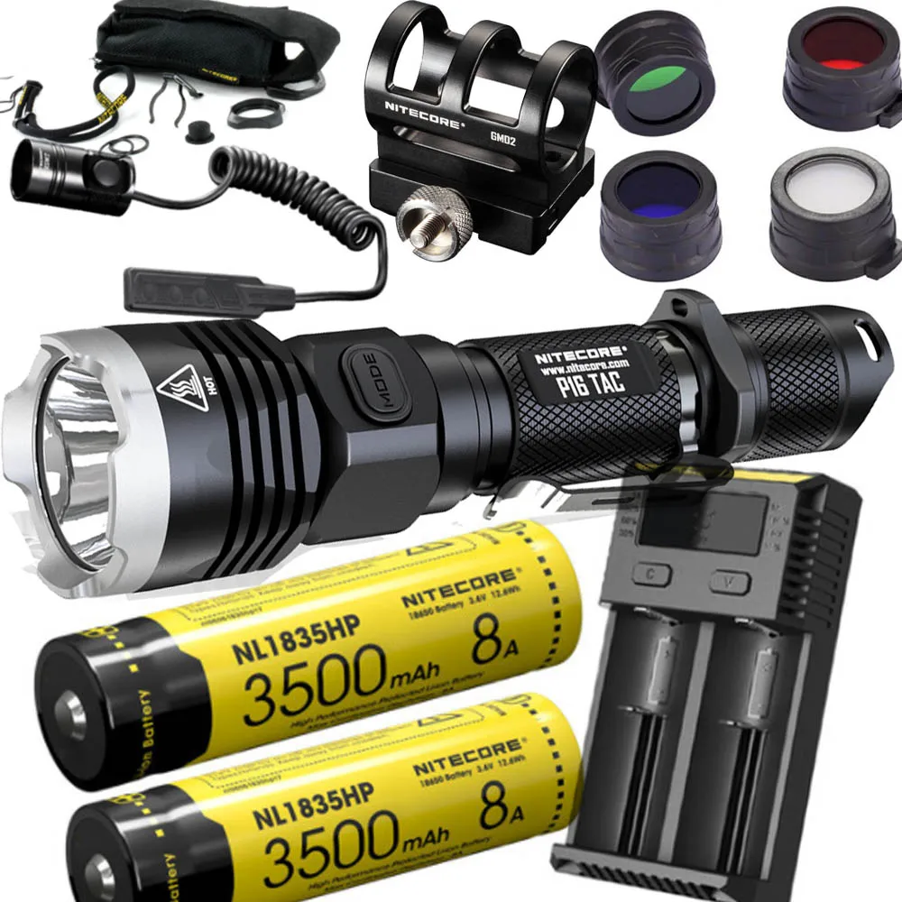 NITECORE P16Tac тактический фонарик CREE XM L2 (U3 Макс 1000 люмен фонарь + RSW1 GM02 40 мм NFR40 NFB40 NFG40