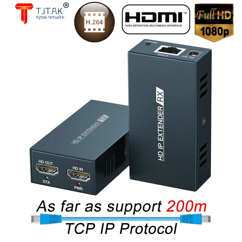 660ft лучше чем HDBitT H.264 HDMI удлинитель через TCP IP Ethernet RJ45 CAT5/5e/6 кабель как сплиттер |