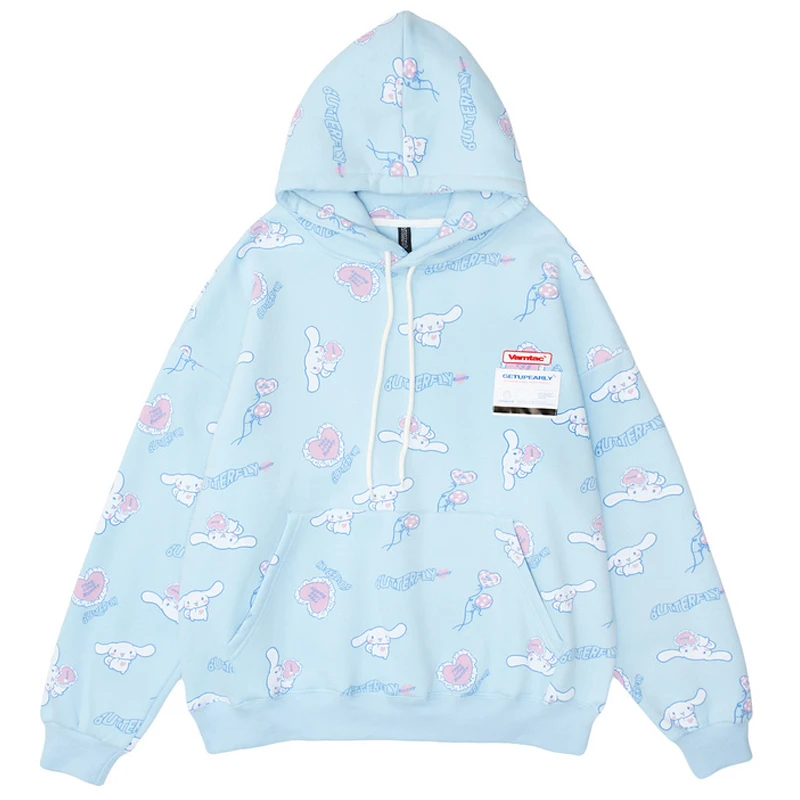 

Женская флисовая толстовка с капюшоном и принтом сердечек