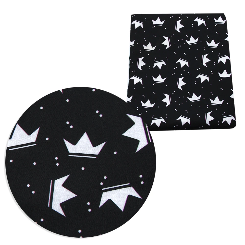 50*145cm Geometric Crown Heat Transfer Printed Ployster Cotton Fabric DIY Handmade Materials For Making Crafts 1Yc7753 | Аксессуары для
