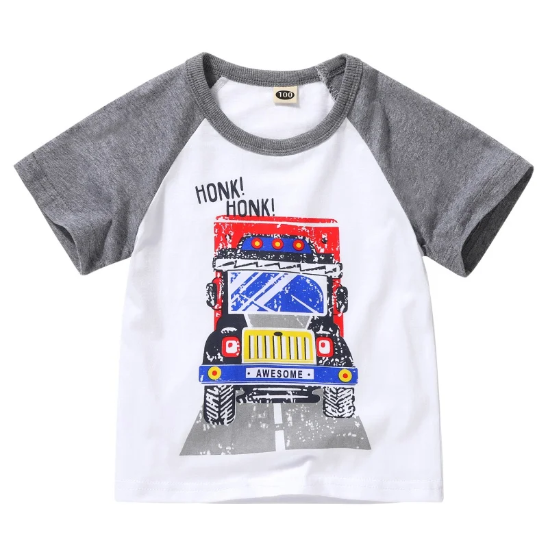 

3pcs Toddler Baby Short Sleeve T-Shirt Casual Dinosaur Print Crewneck Tee Tops for Boys and Girls high-quality Kid Clothing
