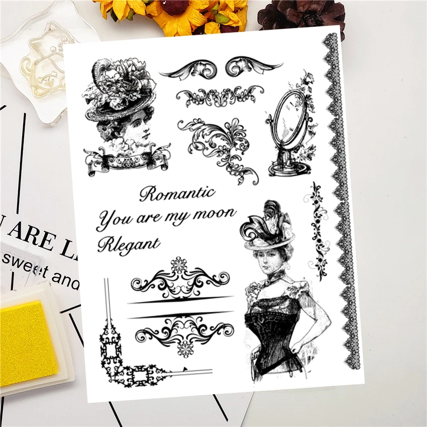 14x18 см бант-бабочка Женская прозрачная печать прозрачные наклейки силиконовый