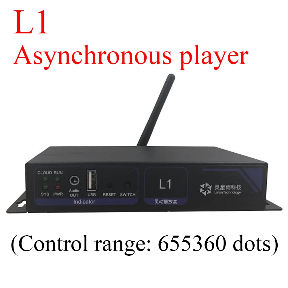 

L1 Linsn Asynchronous player supports WIFI, LAN and U disk asynchronous ​playback, Control range 650,000 dots