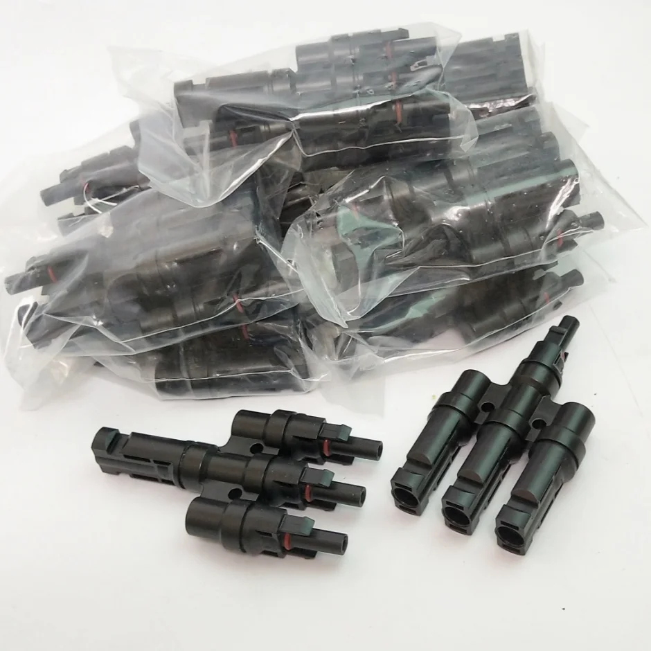 10 pairs / lot Multi T type 3 branch Connector for solar panel parallel Male &amp Female connectors | Обустройство дома
