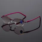 Очки для чтения женские, без оправы, с красной оправой, для дальнозоркости, от + 1,0, + 1,5, + 2,0, + 2,5, + 3,5, + 4,0