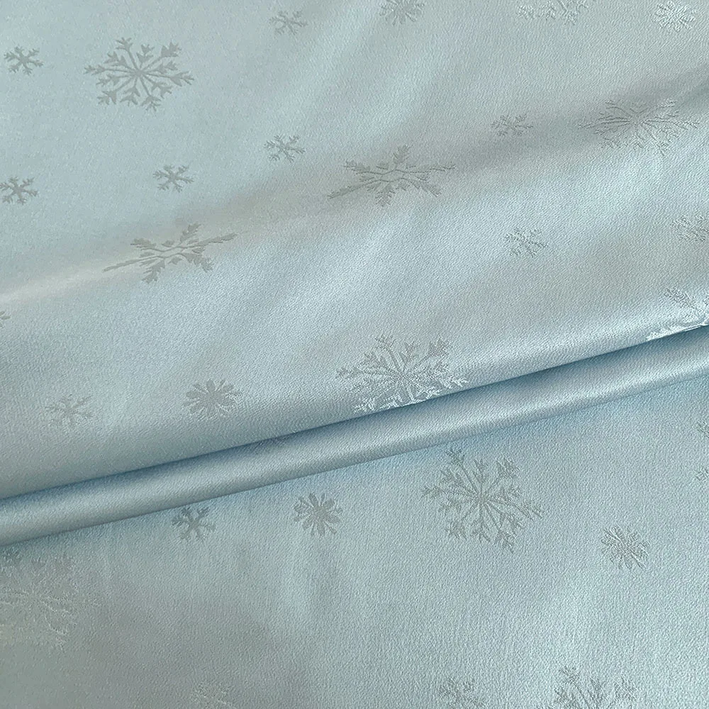 Шелковая жаккардовая плотная креповая ткань снежный узор шелковая атласная