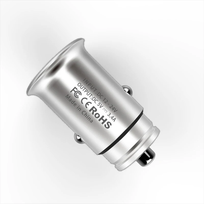 Автомобильное зарядное устройство из цинкового сплава полностью металлическое