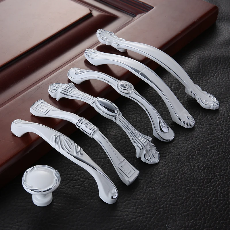 Яркая белая ручка европейский стиль шкаф дверная ящика современный