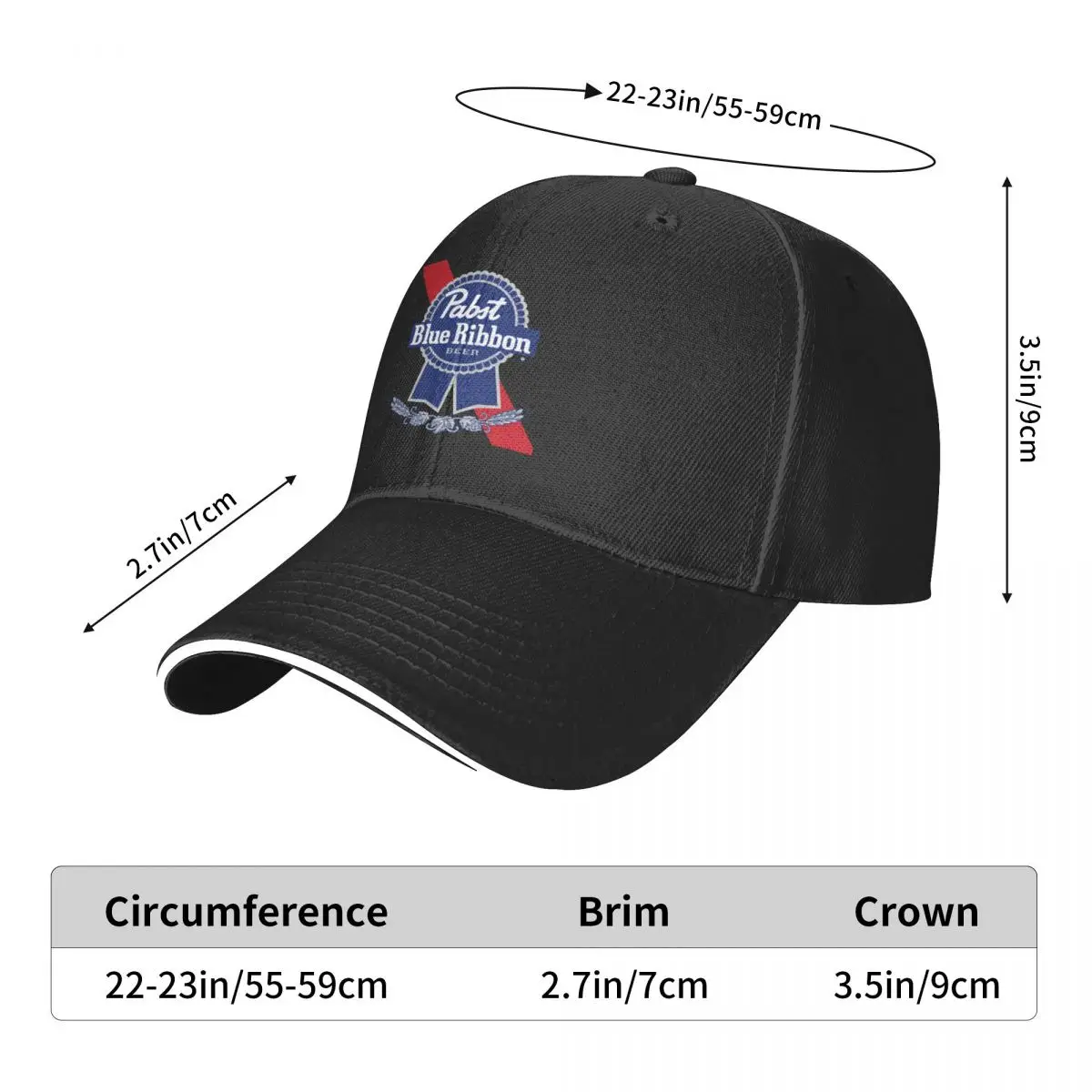 

Pabst Blue Ribbon Logo Baseball Hat Unisex Adjustable Baseball Caps Hats Valve for Men and Women