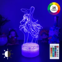 3d led nightlights multi color changing bunny girl sakurajima mai acrylic figure lamp gift night lights with remote control