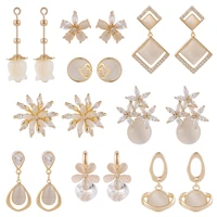 japan korean cute opal stone stud earrings for women simple elegant rhinestone earring lovely jewelry gifts ear accessories 2020