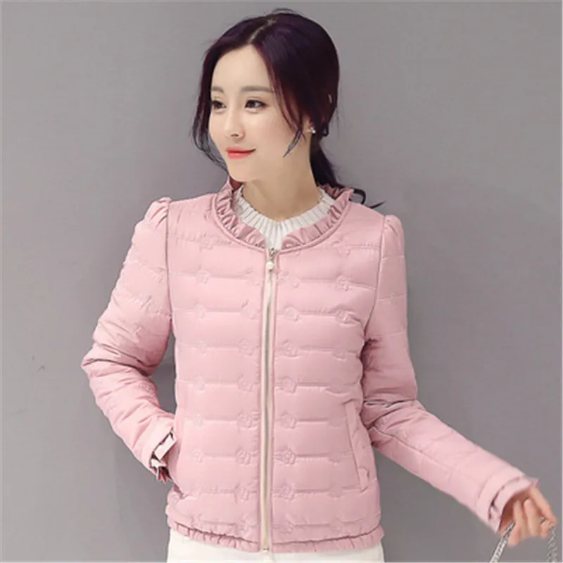 Зимний пуховик хлопковая куртка для женщин базовая короткая тонкая парка пальто