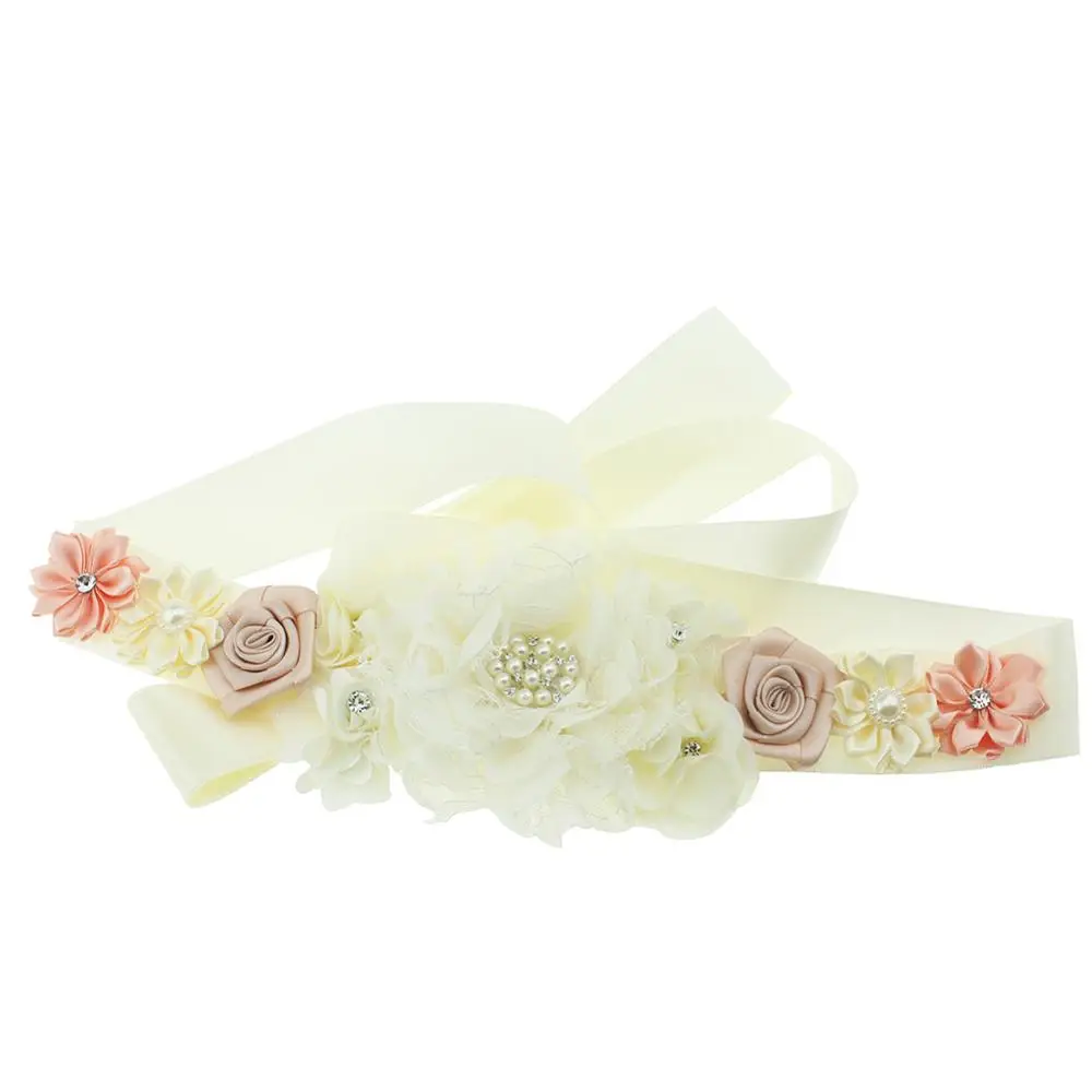 1 шт. женский ремень шифоновый кружевной цветок стразы жемчужный пояс свадебное